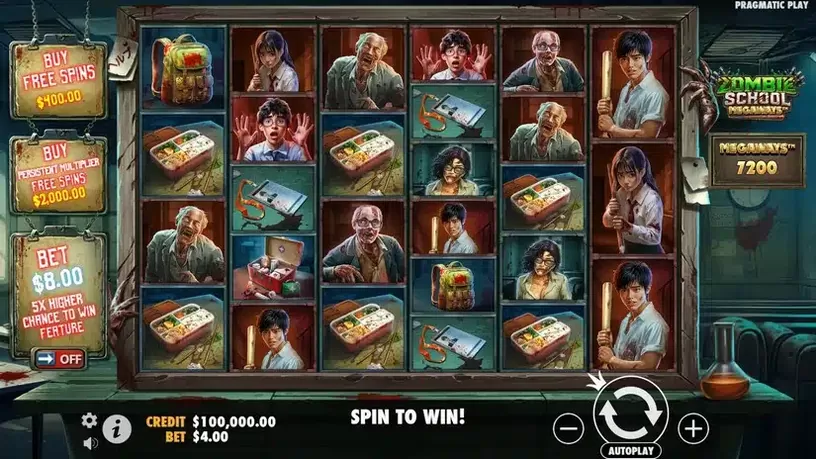 Zombie School Megaways slot screenshot 1