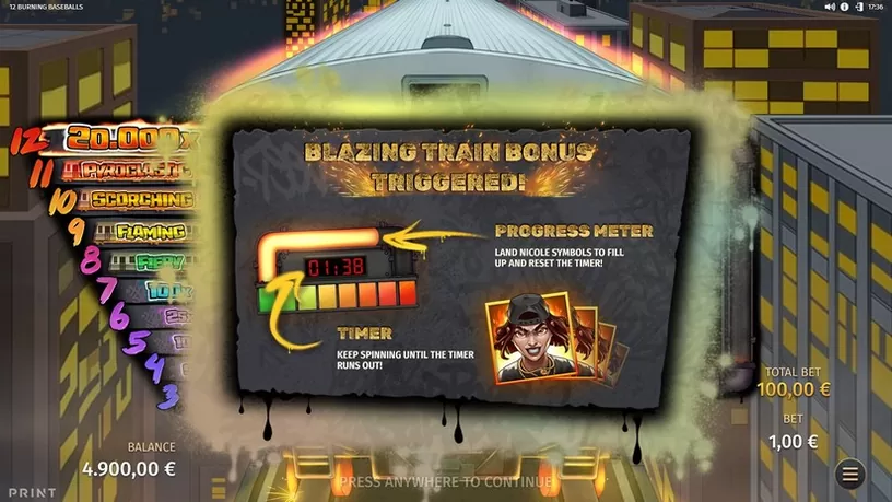 12 Burning Baseballs slot screenshot 3