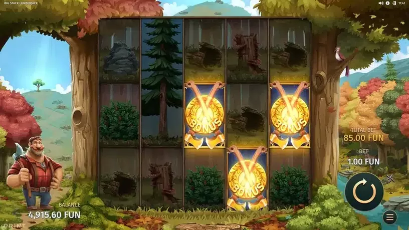 Big Stack Lumberjack slot screenshot 2