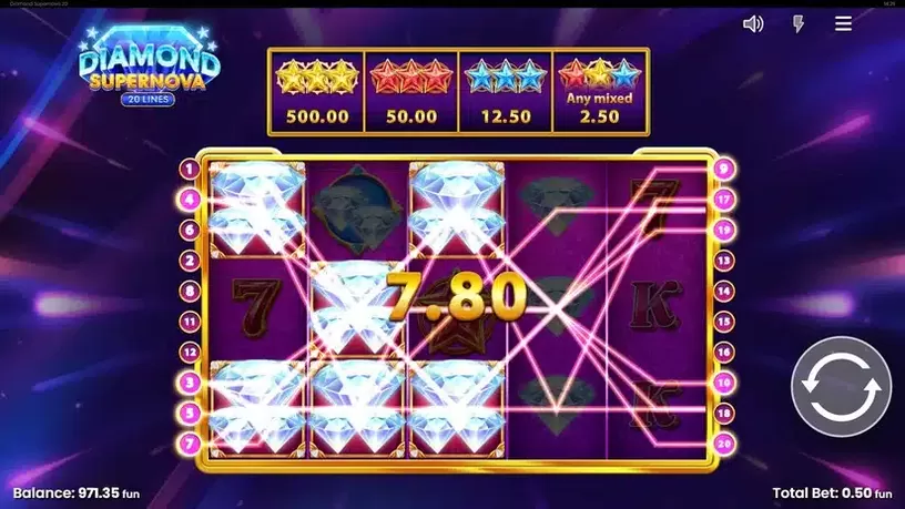 Diamond Supernova 20 slot screenshot 4