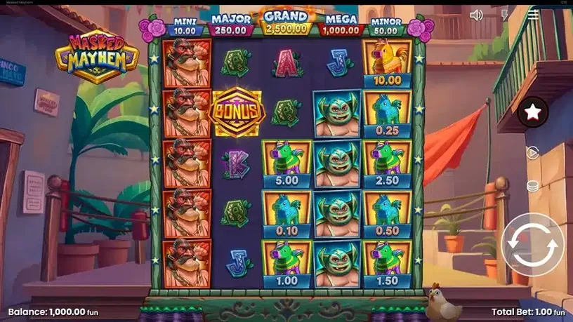 Masked Mayhem slot screenshot 1