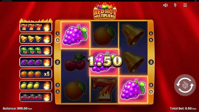 Red Hot Multipliers slot screenshot 3
