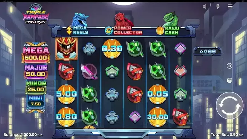 Triple Rampage slot screenshot 1