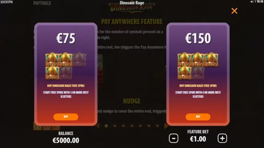 Dinosaur Rage slot screenshot 3
