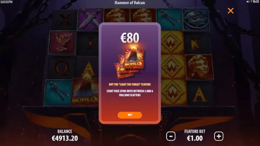 Hammer of Vulcan slot screenshot 2