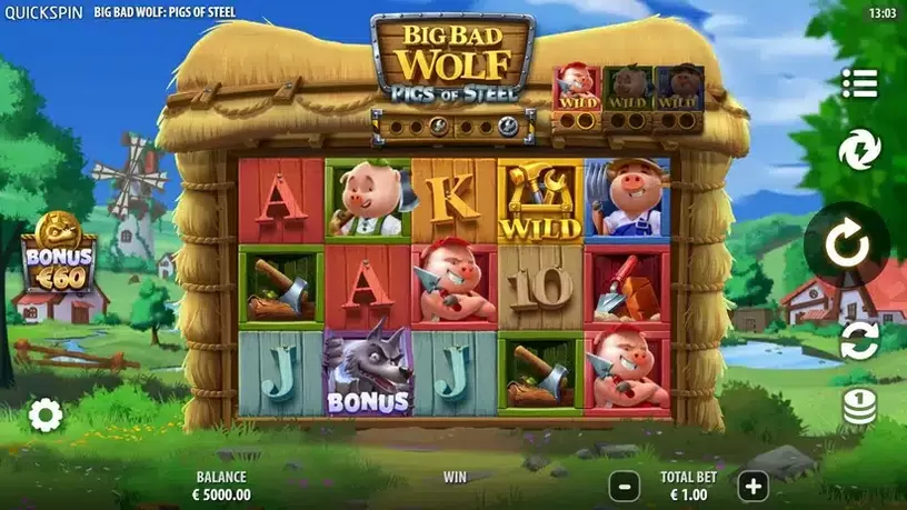 Big Bad Wolf: Pigs of Steel slot screenshot 1