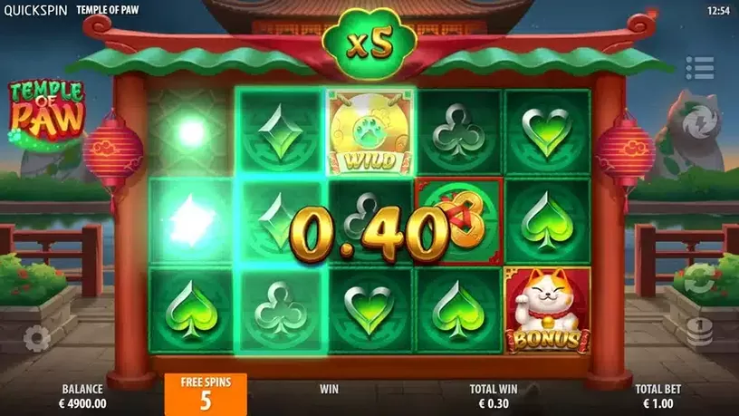 Temple of Paw slot screenshot 5