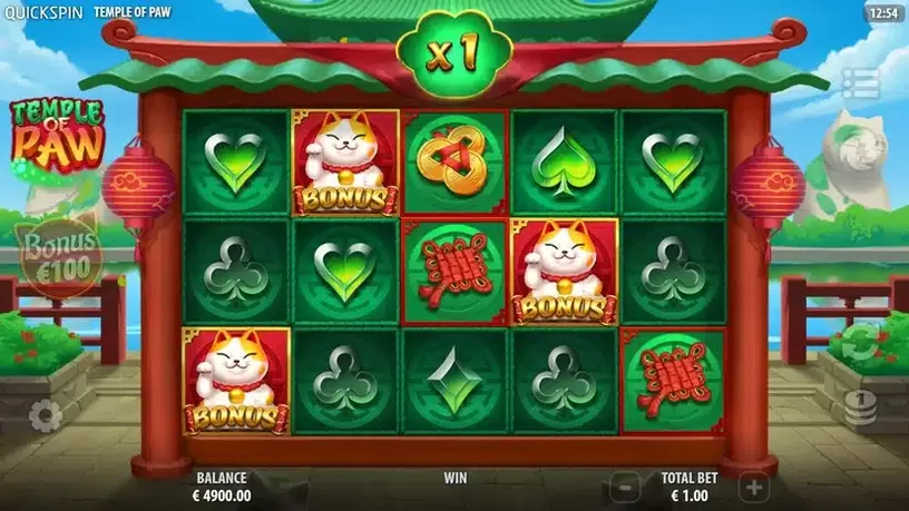 Temple of Paw slot screenshot 1