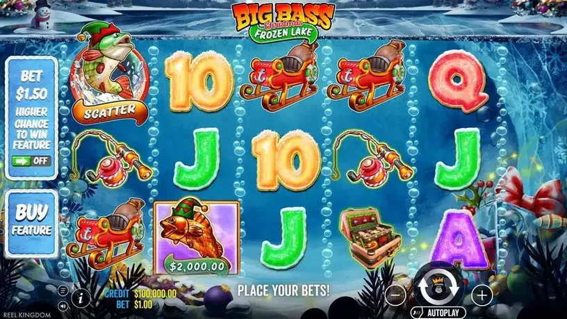 Big Bass Christmas Frozen Lake slot screenshot 2