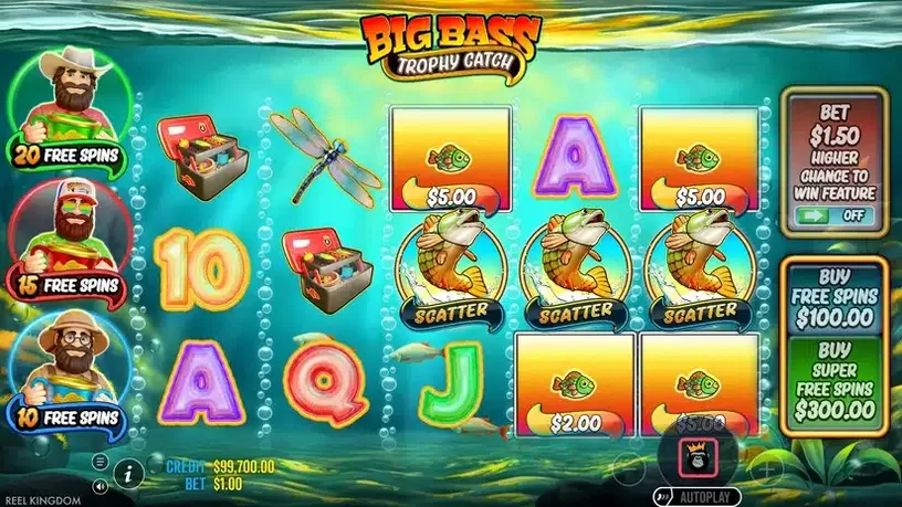 Big Bass Trophy Fishing slot screenshot 2