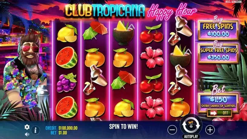 Club Tropicana Happy Hour slot screenshot 1