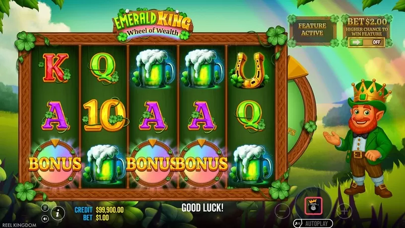 Emerald King Wheel of Wealth slot screenshot 2