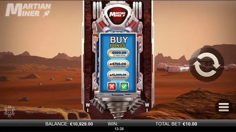 Martian Miner Infinity Reels slot screenshot 2