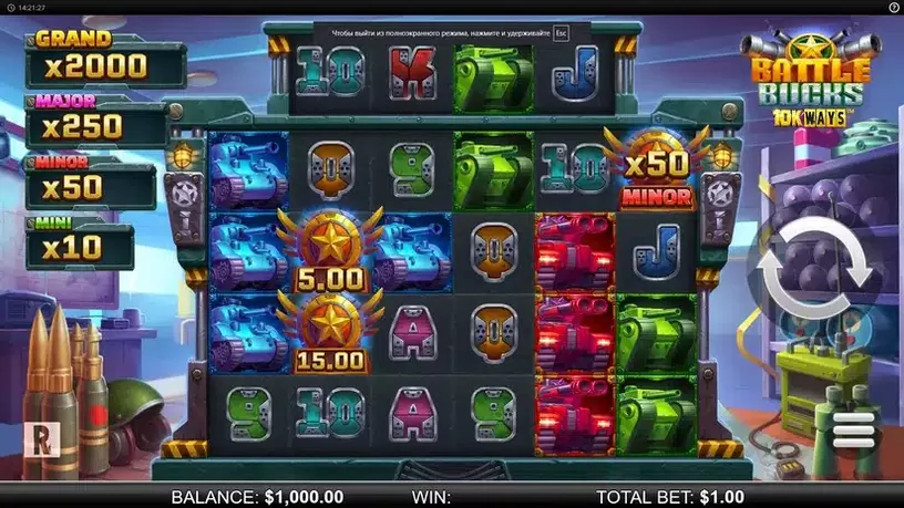 Battle Bucks 10k Ways slot screenshot 1