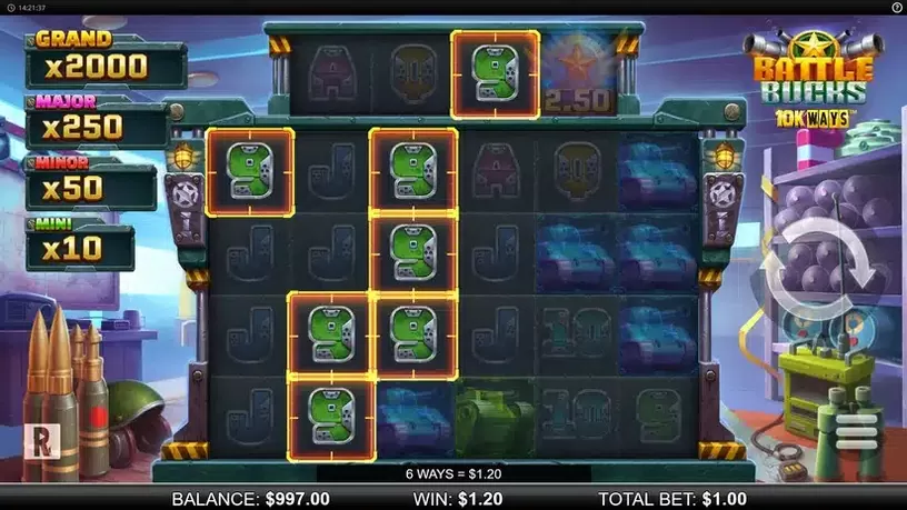 Battle Bucks 10k Ways slot screenshot 2