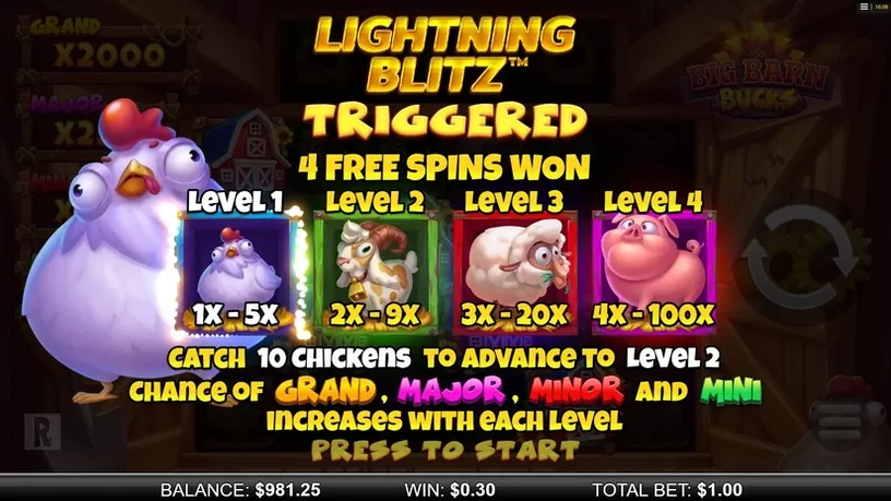 Big Barn Bucks slot screenshot 3