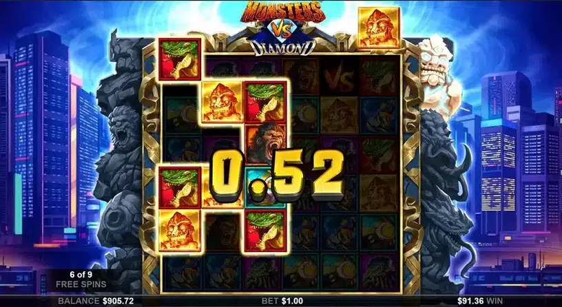 Monsters Vs Diamonds slot screenshot 6