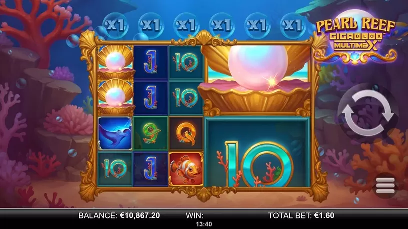 Pearl Reef Gigablox Multimax slot screenshot 2