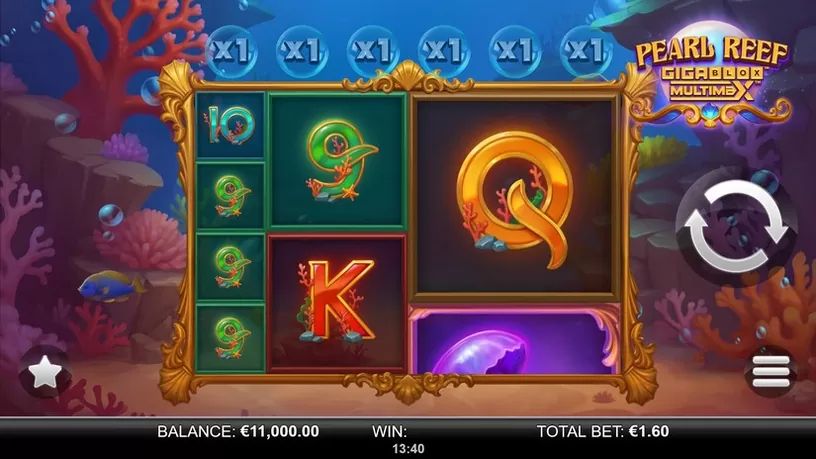 Pearl Reef Gigablox Multimax slot screenshot 1