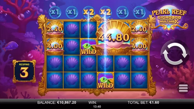 Pearl Reef Gigablox Multimax slot screenshot 3