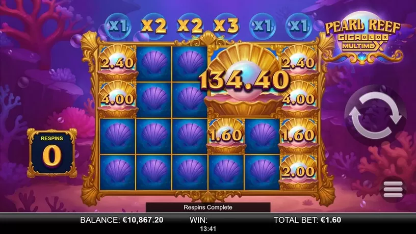 Pearl Reef Gigablox Multimax slot screenshot 4