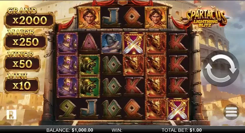Spartacus Lightning Blitz slot screenshot 1
