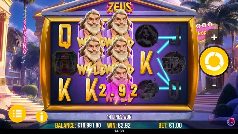 Zeus God of Gaming slot screenshot 4