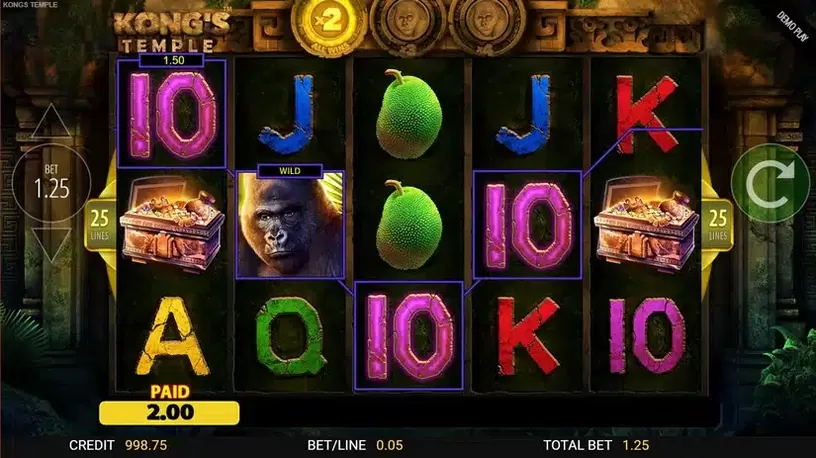 Kong’s Temple slot screenshot 1