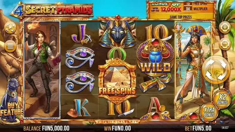 4 Secret Pyramids slot screenshot 1