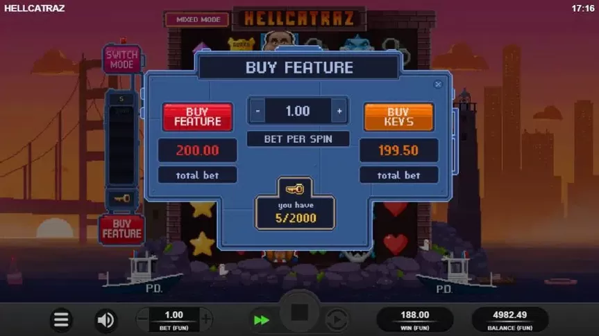 Hellcatraz slot screenshot 3
