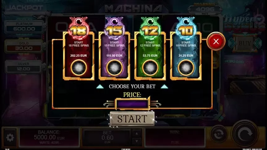 Machina slot screenshot 2