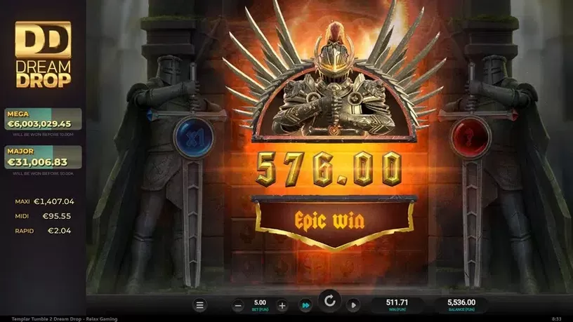 Templar Tumble 2 Dream Drop slot screenshot 6