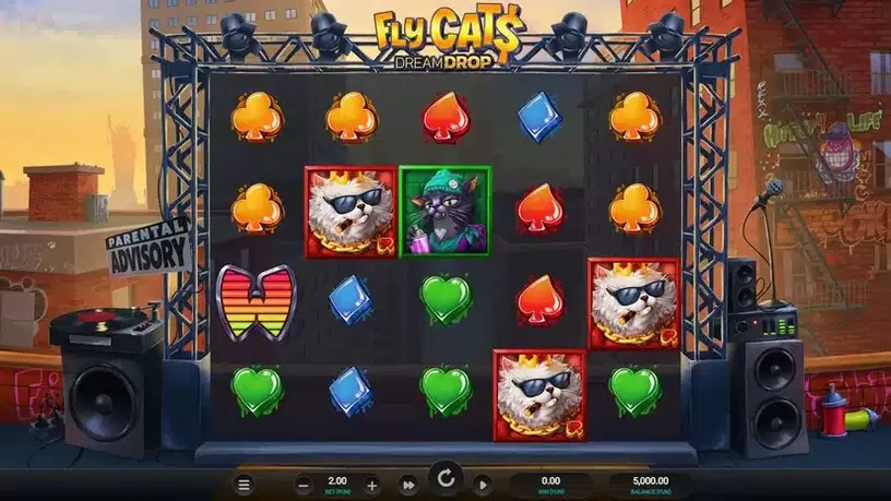 Fly Cats Dream Drop slot screenshot 1