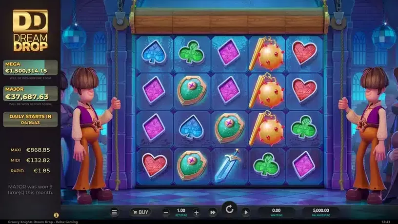 Groovy Knights Dream Drop slot screenshot 1