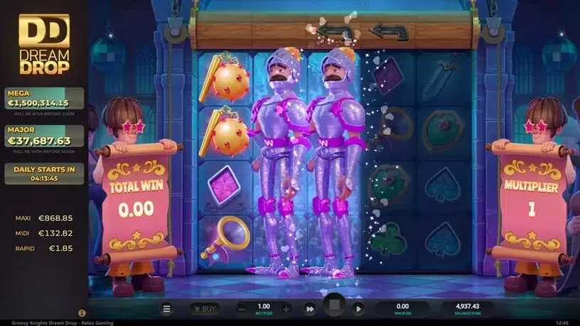 Groovy Knights Dream Drop slot screenshot 5