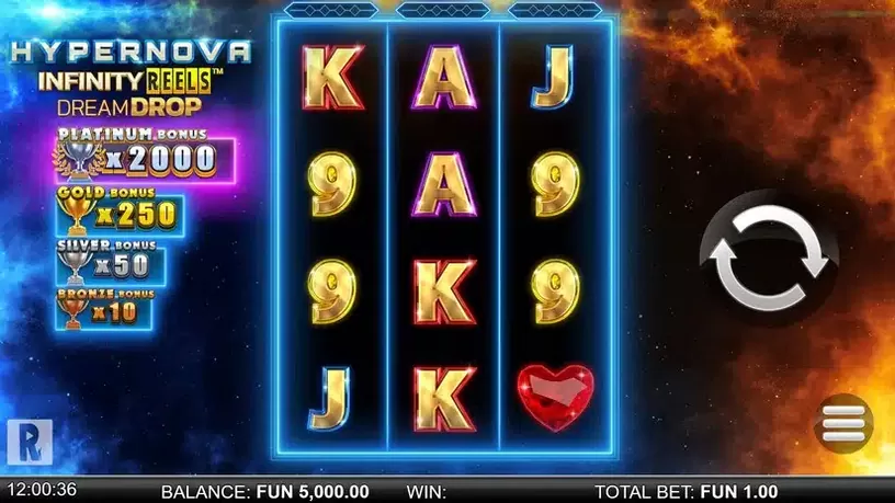 Hypernova Infinity Reels Dream Drop slot screenshot 1