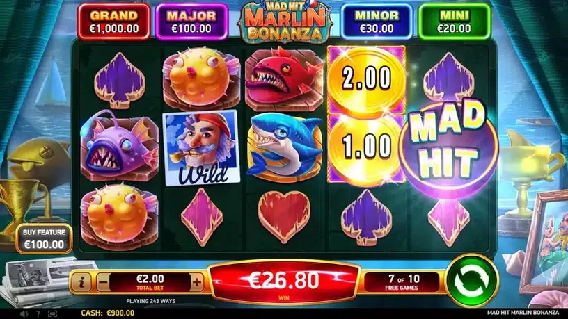 Mad Hit Marlin Bonanza slot screenshot 4