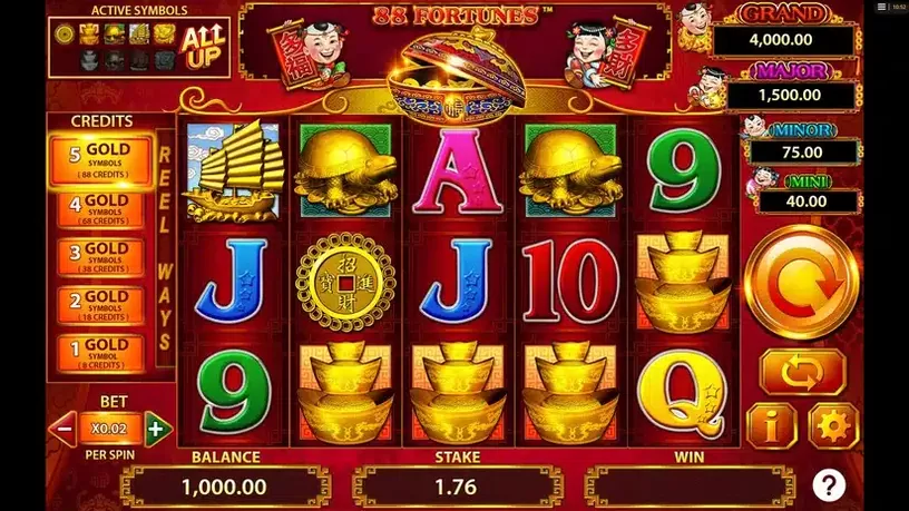 88 Fortunes slot screenshot 1