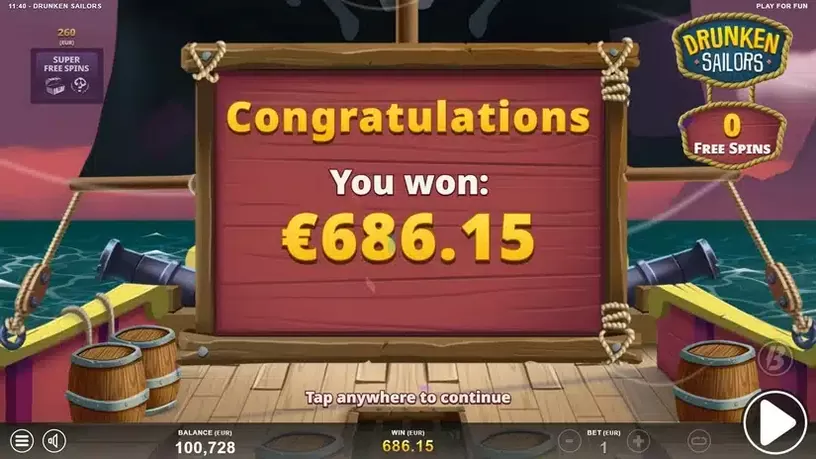 Drunken Sailors slot screenshot 9