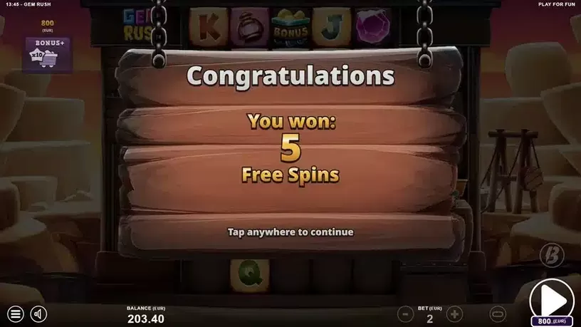 Gem Rush slot screenshot 4
