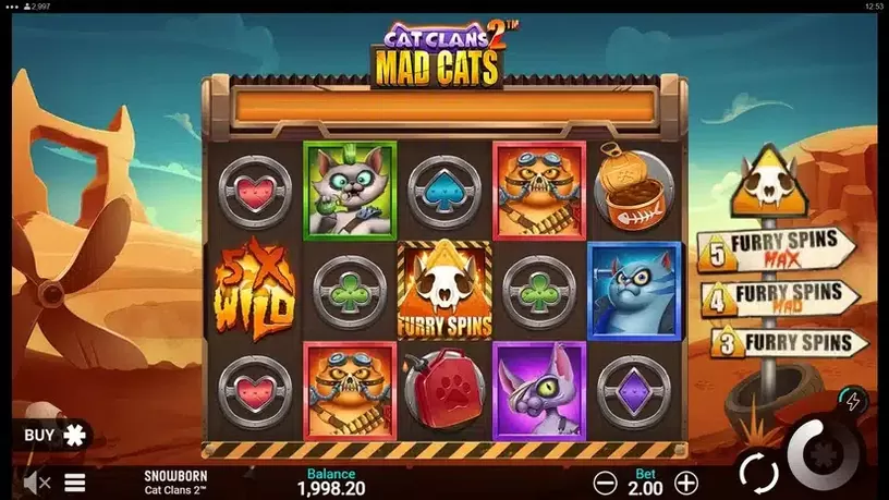 Cat Clans 2 Mad Cats slot screenshot 1