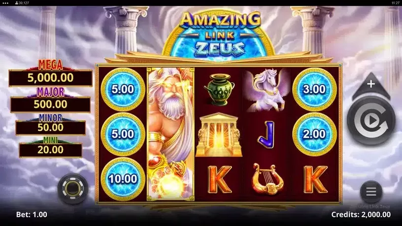 Amazing Link Zeus slot screenshot 1