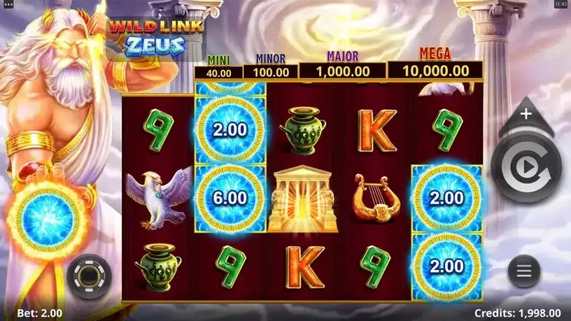 Wild Link Zeus slot screenshot 1