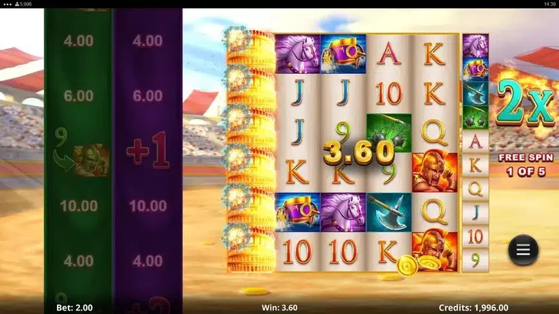 Action Boost Gladiator slot screenshot 5
