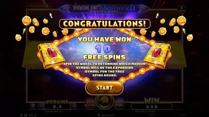 Book Of Diamonds Reloaded slot screenshot 4