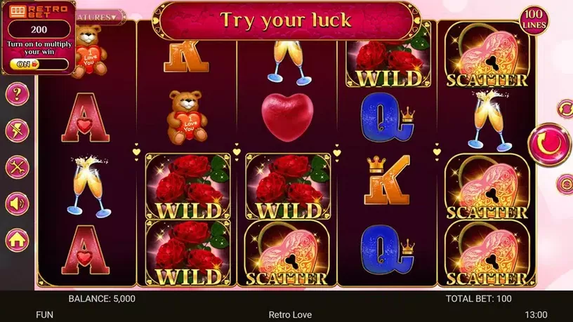 Retro Love slot screenshot 1