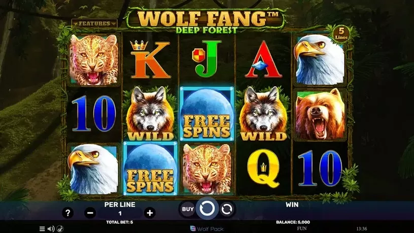 Wolf Fang – Deep Forest slot screenshot 1
