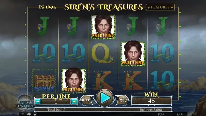 Sirens Treasures 15 Lines Edition slot screenshot 4