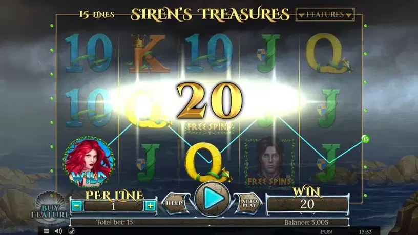 Sirens Treasures 15 Lines Edition slot screenshot 2