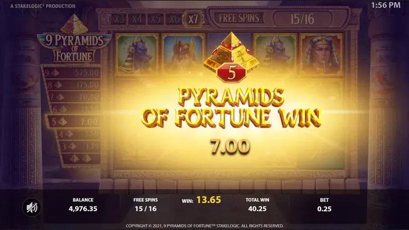 9 Pyramids of Fortune slot screenshot 8